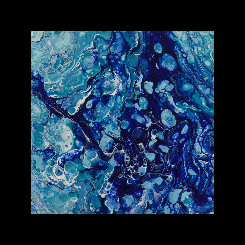 Abstract painting from the Aegean Odyssey series, AO-4, shades of blue